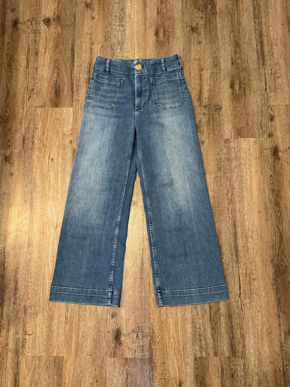 Anthropologie Maeve Women’s The Colette High-Rise Wide-Leg Cropped Jeans Size 26
